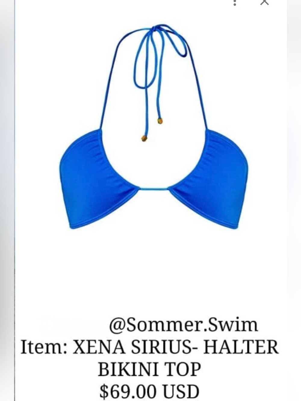 Sommer Swim XENA Sirius Halter Top & ROCHA Cheeky Bottom Bikini Sirius Blue Sz M - Picture 16 of 16